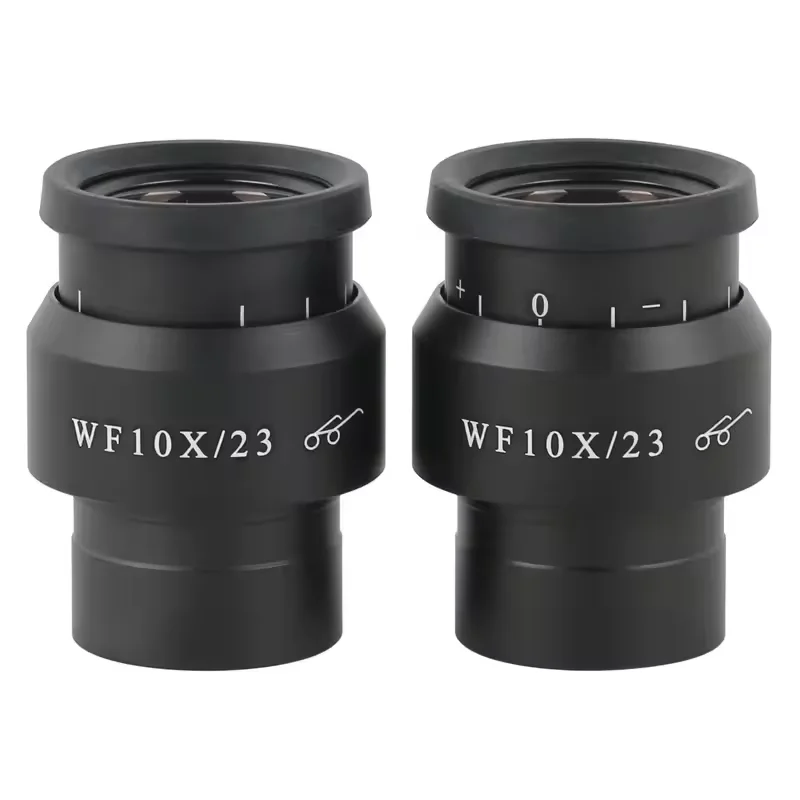 2PCS WF10X/23 Microscope Wide Angle Eyepiece Ocular Eyepoint Lens Adjustable Wide Field 30mm Widefield Microscope Eyepiece