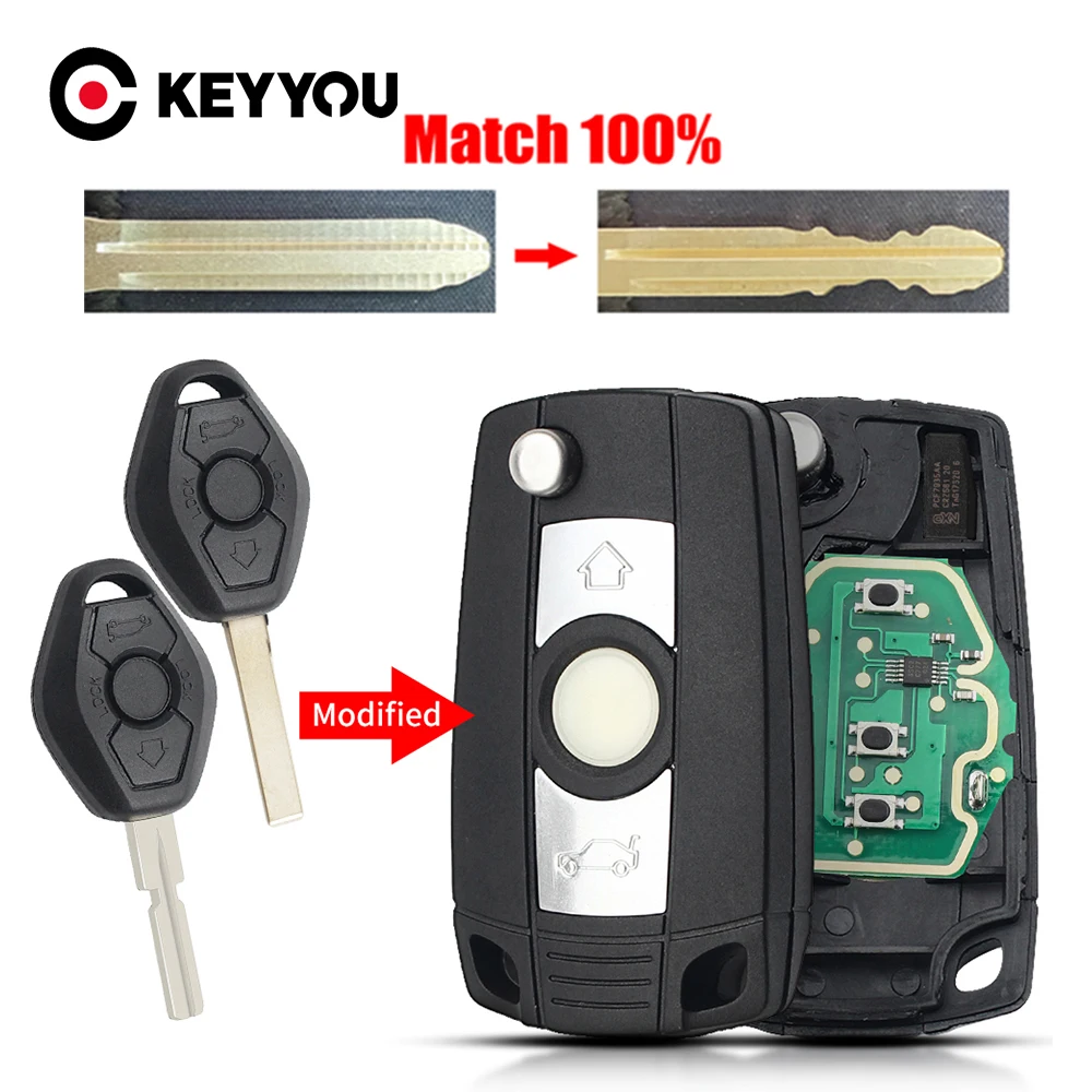 

KEYYOU с режущим сервисом удаленного ключа EWS Sytem для BMW E38 E39 E46 X3 X5 Z3 Z4 1/3/5/7 серии 315/433 МГц ID44 Ключ передатчика