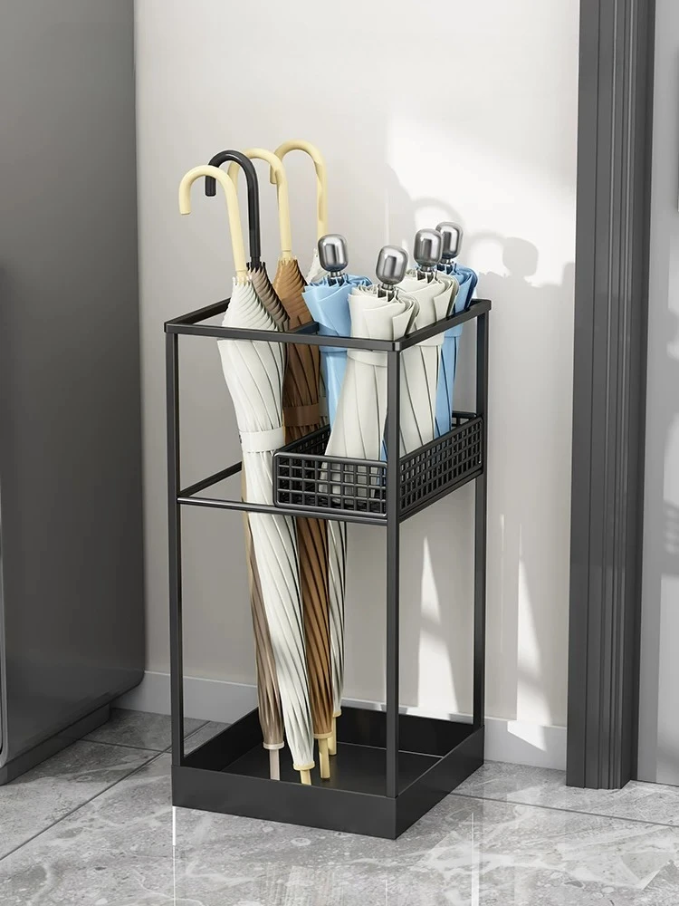 Simple Iron Art Anti-rust Umbrella Storage Rack Office Commercial Corridor Umbrella Bucket Water Collection Rack Rain Gear