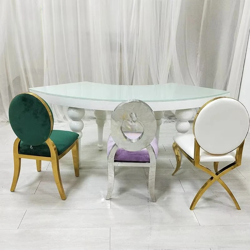 Round S Shape Children's Serpentine Banquet Table Solid Wood Frame Event Party Glass Top White Kid Wedding Tables For Event