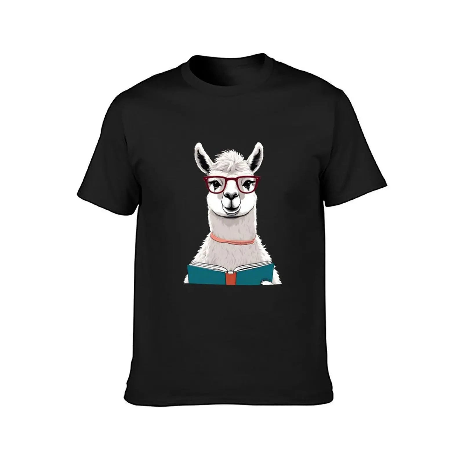 Librarian llama Reading A Book, Adorable Llama Bookworm T-Shirt summer tops cute clothes tees funnys funny t shirts for men