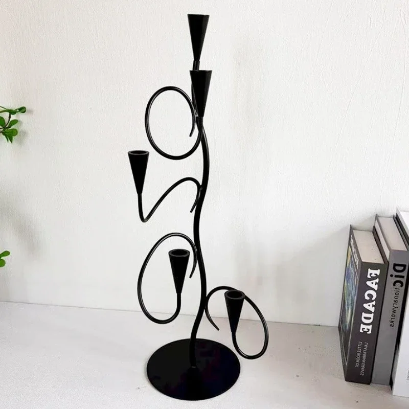 Metal Candle Holders European Luxury Candlestick Modern Restaurant Decor Candle Stick Holder Living Room Decoration Accessories