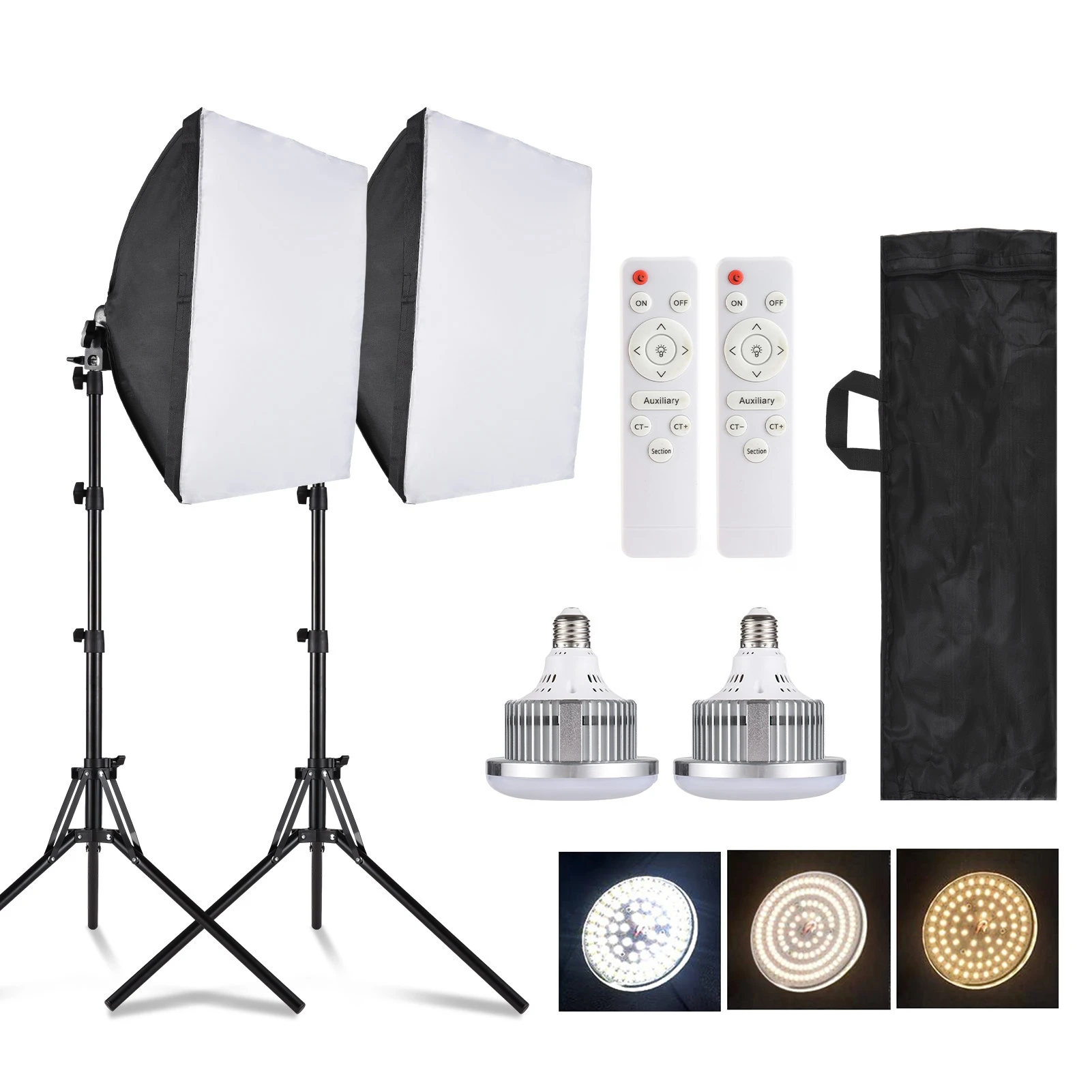 

Softbox Light Kit Studio Softbox Light Kit 3000K-7500K Video Light 85W Light Bulb Photography Light Kit with Stand LED Light Kit