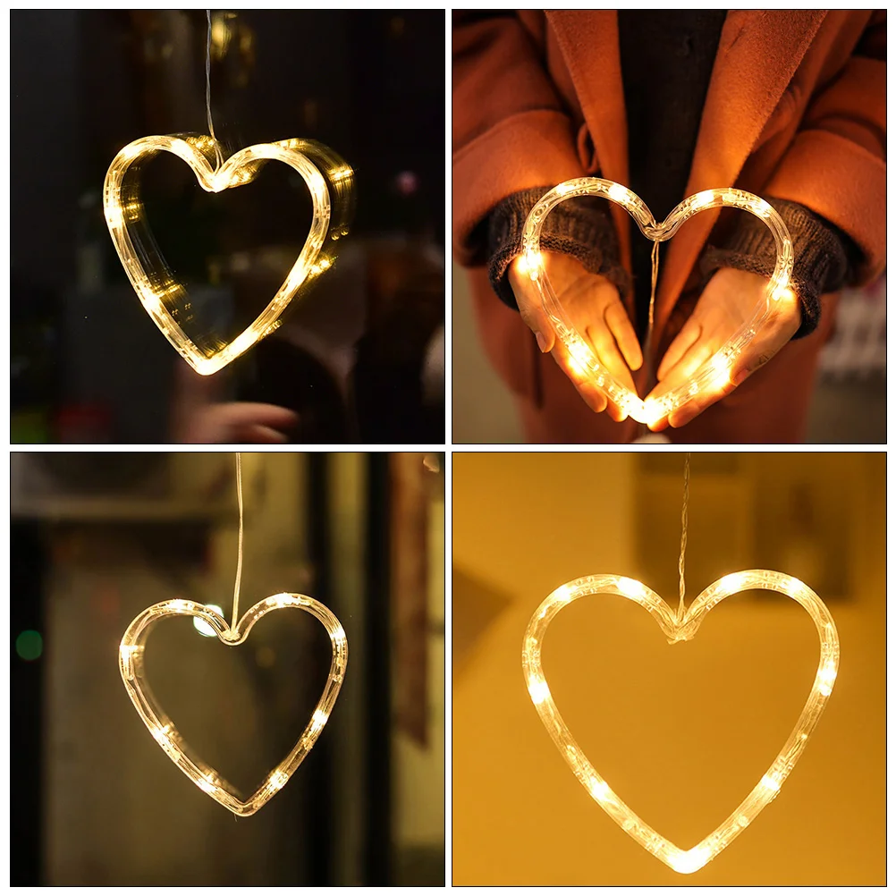 

3 Pcs Chandelier Valentines Day Lights Home Decor Window Ornament Valentine's Decorations Outdoor Indoor LED Lighted for