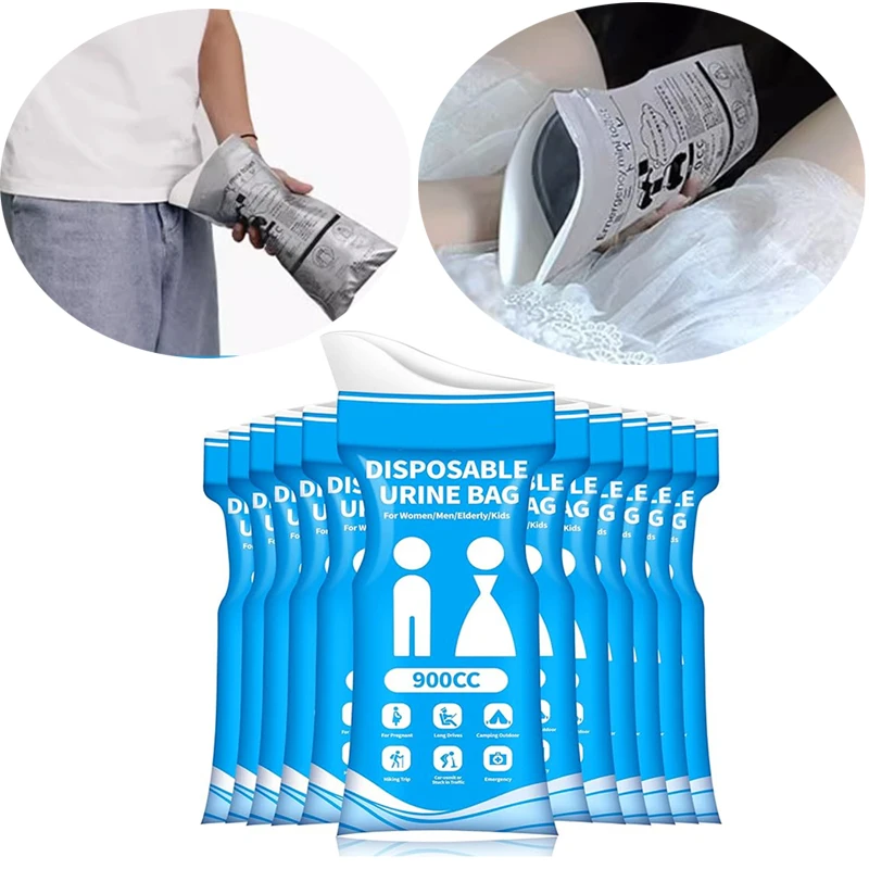 800cc 900cc Outdoor Disposable Urine Bag Unisex Emergency Travel Mini Mobile Toilet Vomit Bag Portable Leg Bag for Baby Women Me