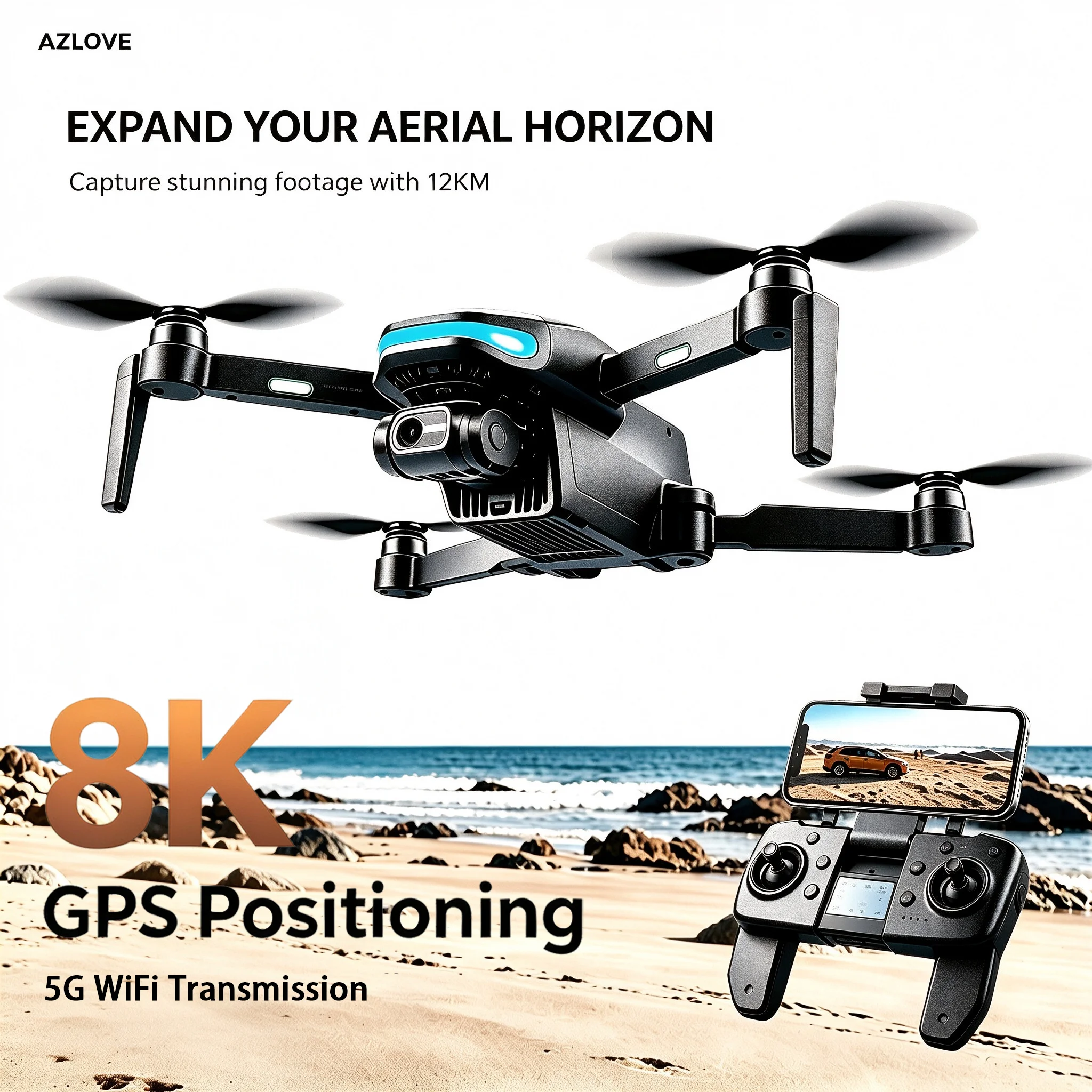 S135 GPS Multi-Function Return-to-Home Drone with 8K ESC Dual Camera, 5G HD Transmission & 3-Axis Self-Stabilizing Gimbal
