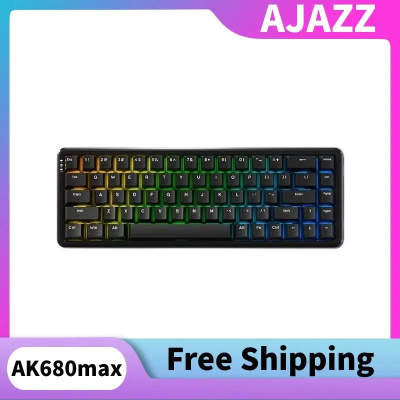 

Ajazz Ak680max Magnetic Levitation Axle 8000zh Wireless Mechanical Keyboard RGB ConnectionCustomizable Wireless Gaming Keyboard