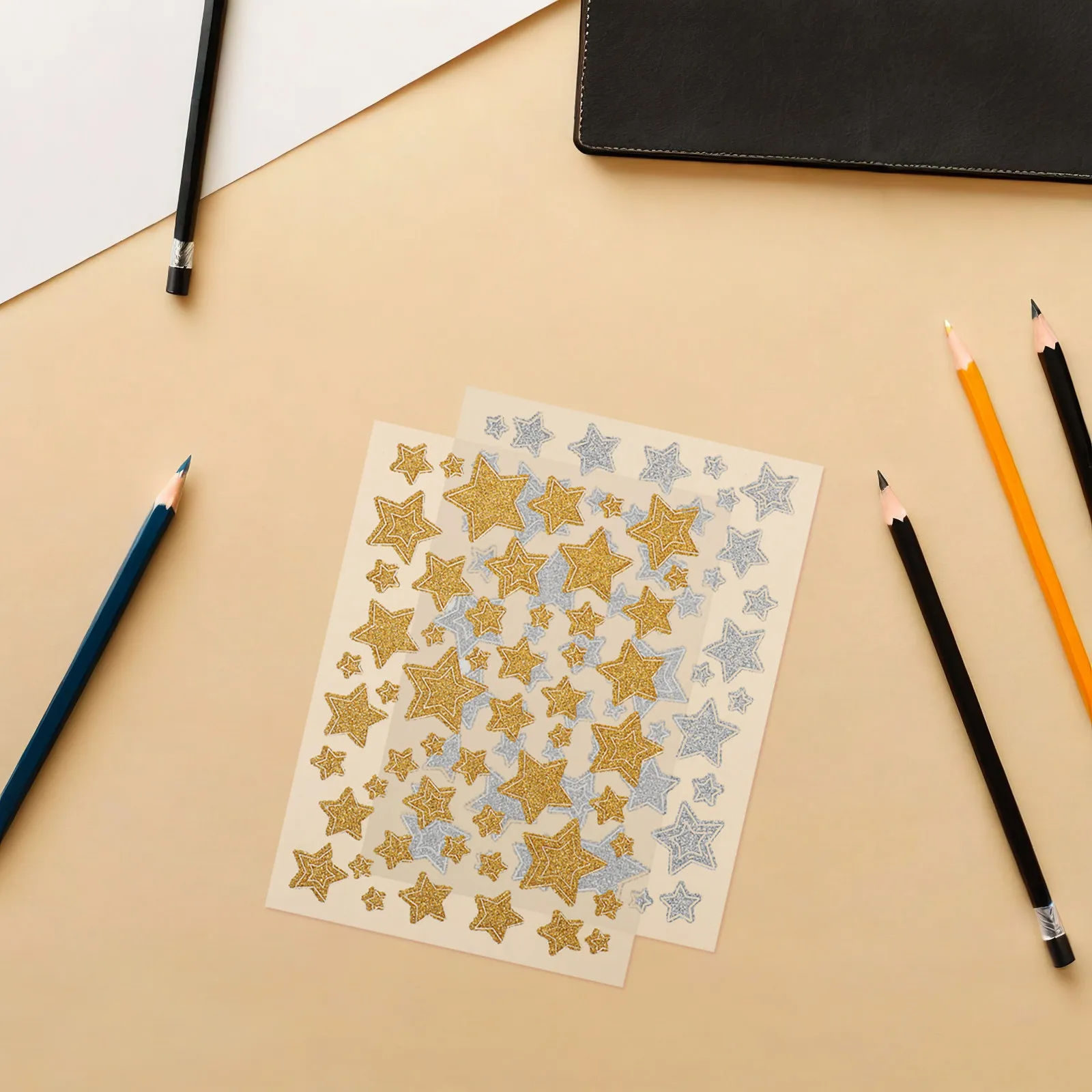 10Pcs Children Reward Star Stickers Glitter Holographic Stars for Classroom Behavior Chart Student Planner Teacher Supplies