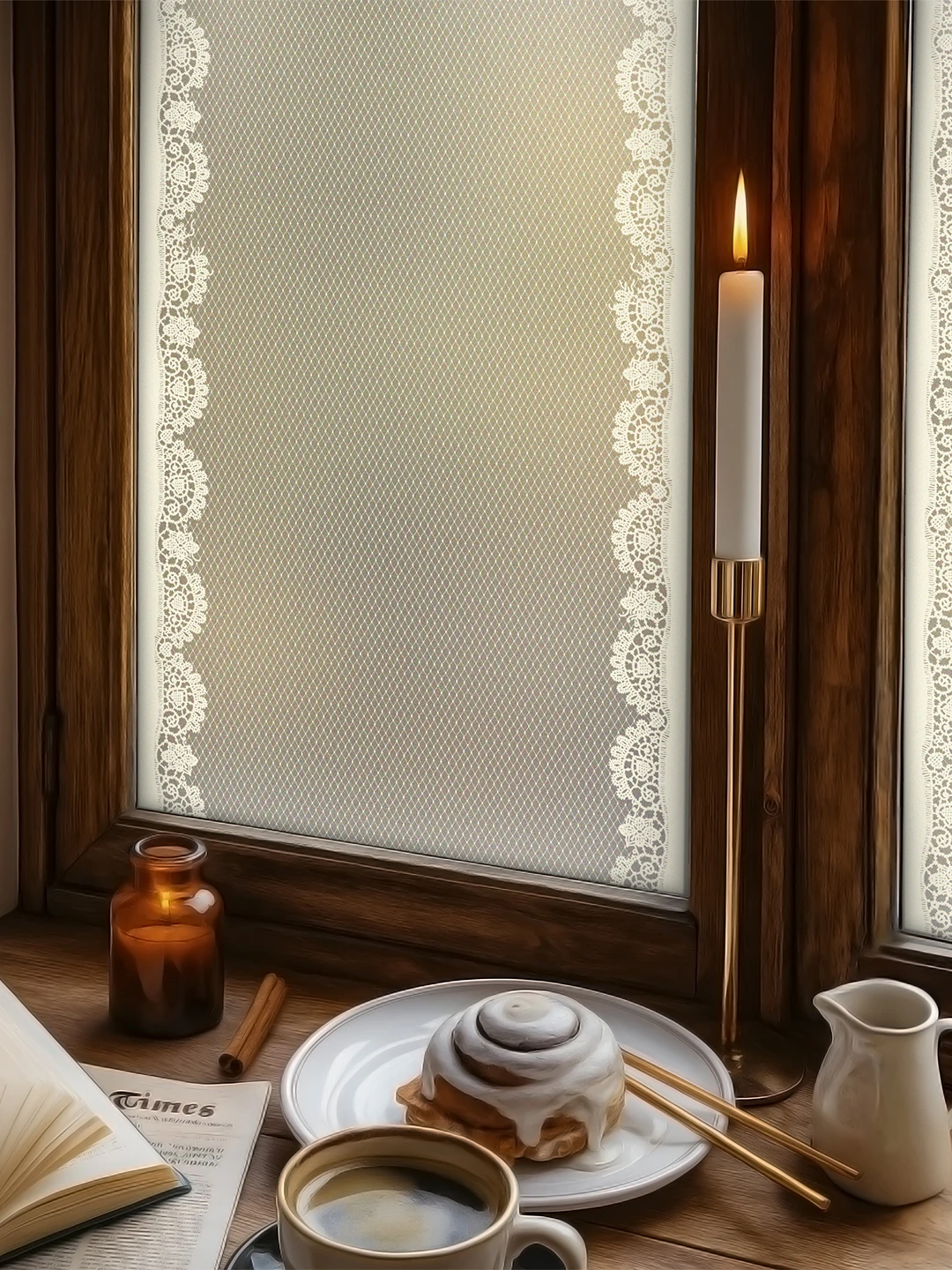 

Retro Lace Glass Stiers Bedroom Window Privacy Film Light tough Not People High End Living Room Decor American Country St...