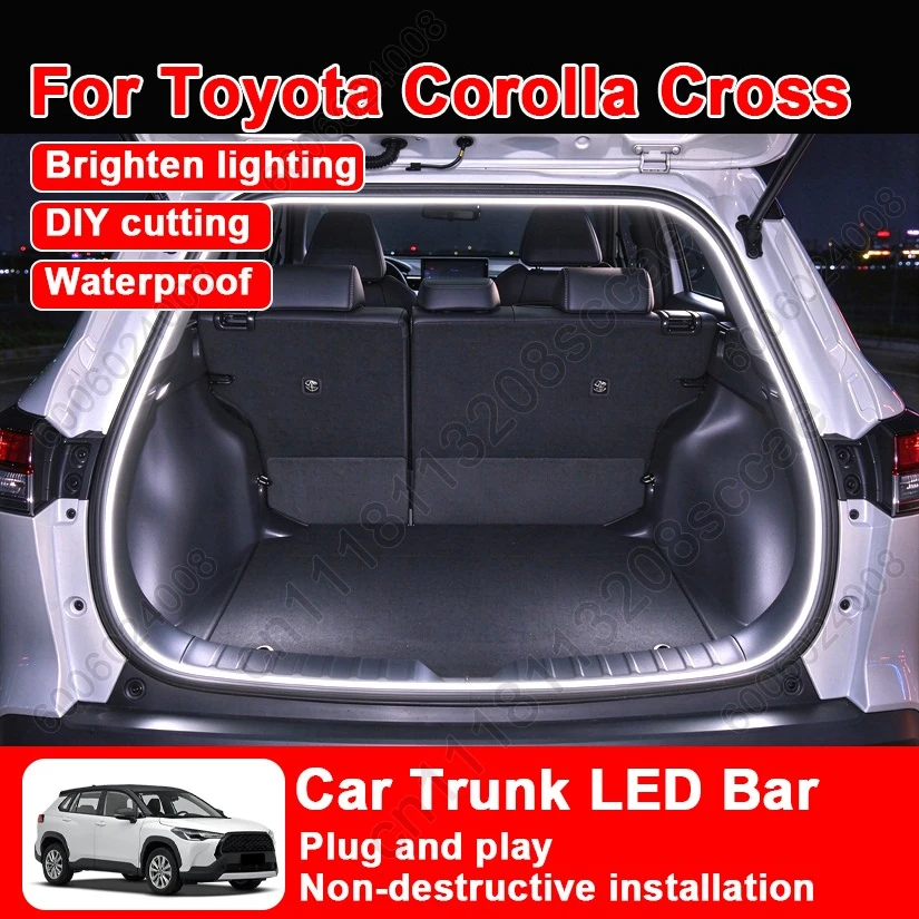 Car Trunk Light Bar For Toyota Corolla Cross Car Interior Atmosphere Light White Warm White Rear Trunk LED Lamp Auto Accessorie