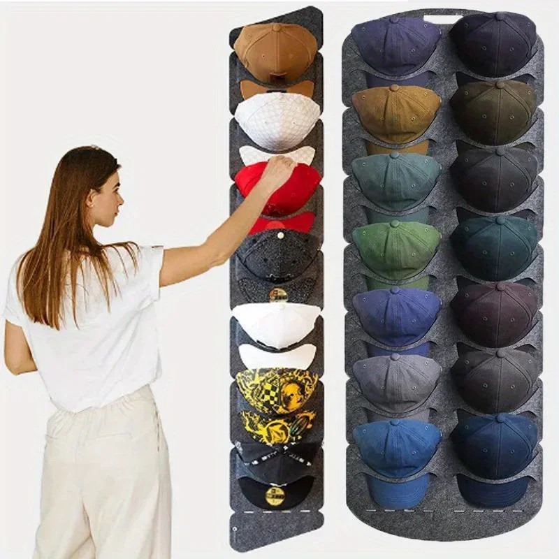 Felt Hat Storage Rack Cap Holder Wall Bag Clip Organizador Closet Baseball Peaked Travel Cap Organizer Wall Mount Hat Racks new view 5