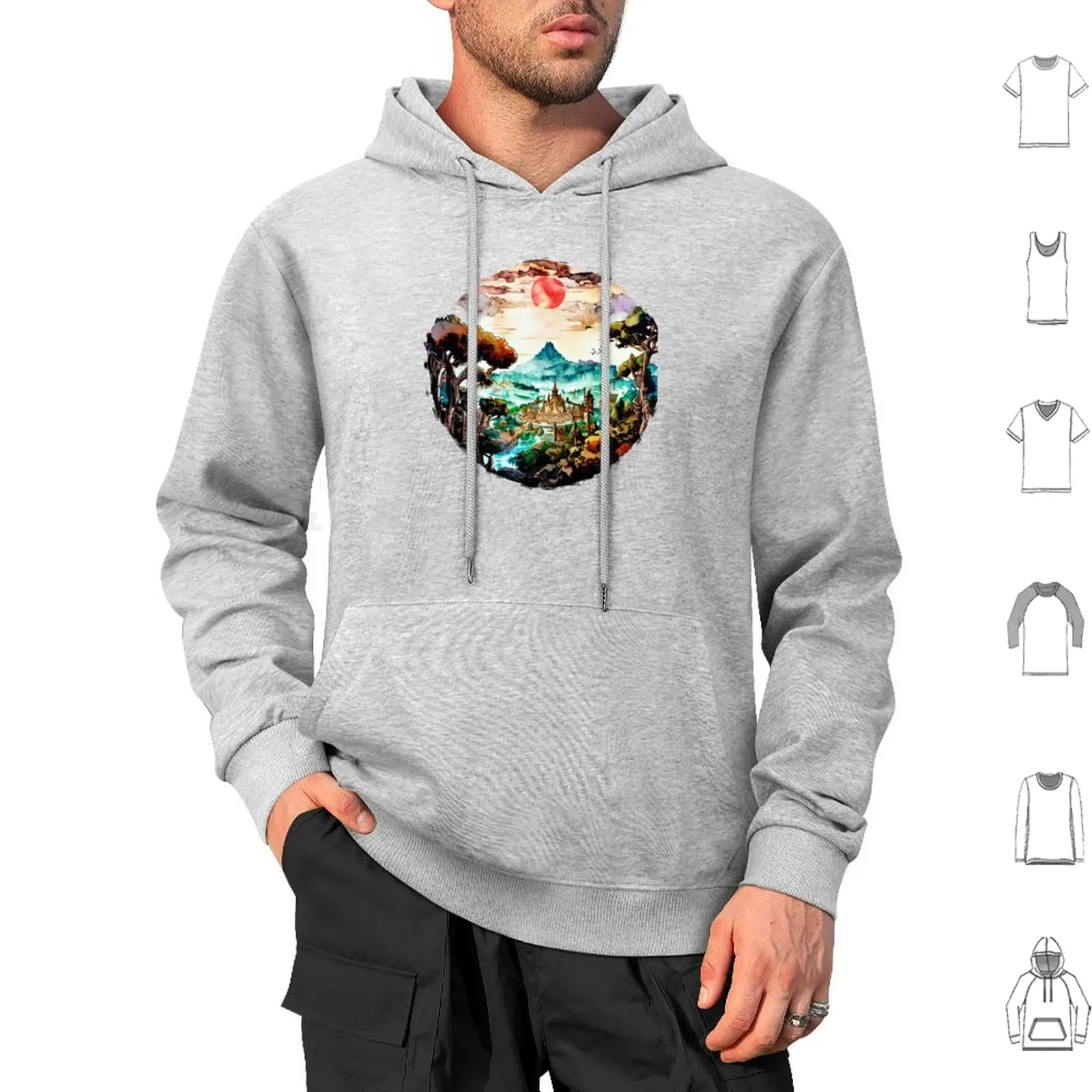 Sunset Hoodie cotton Long Sleeve Link Tears Of The Kingdom Tears Kingdom Breath Wild Hyrule 2023 Video Game Loz Totk