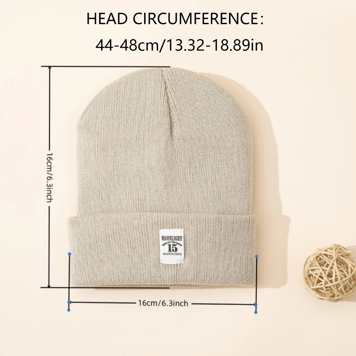 1pc Autumn/Winter Solid color Children\'s knitted hat Baby warm cowl Cute letter Label Hat Boys Girls skullcap - a gift for kids