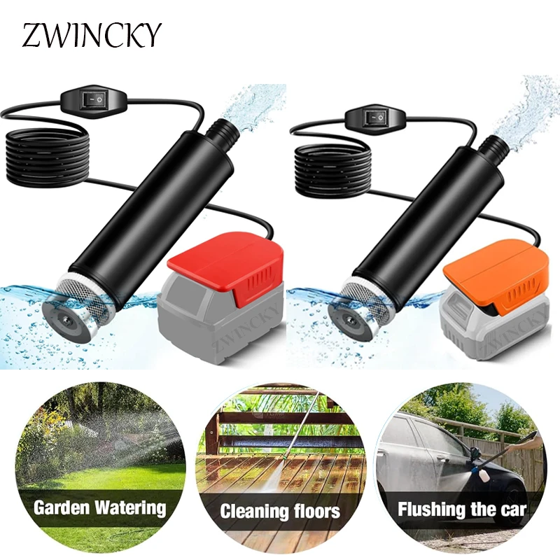 Portable Water Transfer Pump for DeWaltt/Milwaukee/Makita  18V Battery 500GPH 100W 16Ft Cord for Pool Garden Shower(No Battery)