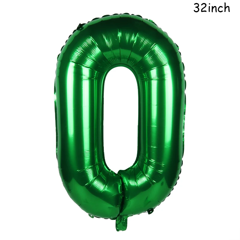 32inch Large Dark Green Number Balloons Jungle Safari Birthday Balloon Party Foil Balloon 0 1 2 3 4 5 6 7 8 9 globos Balls