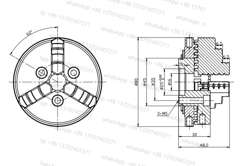 سانو اليد ضيق ثلاثة مخالب تشاك التمركز الذاتي K01-50/63/80B/100B K02-50/63/80B/100B #5