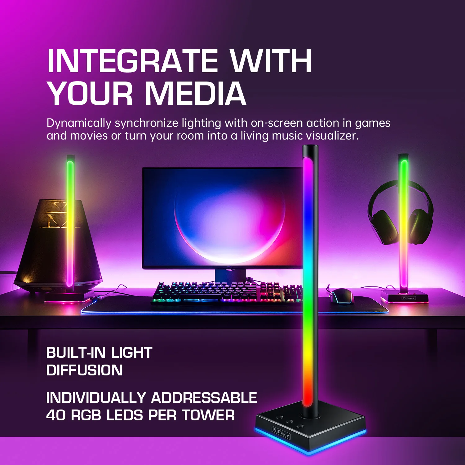 Imagem -02 - Rgb Música Sincronização Led Luz Fantasma Polar Lâmpada pc Desktop Fundo Atmosfera Lâmpada Bluetooth Voz Controlada Ritmo Lâmpada Pcs