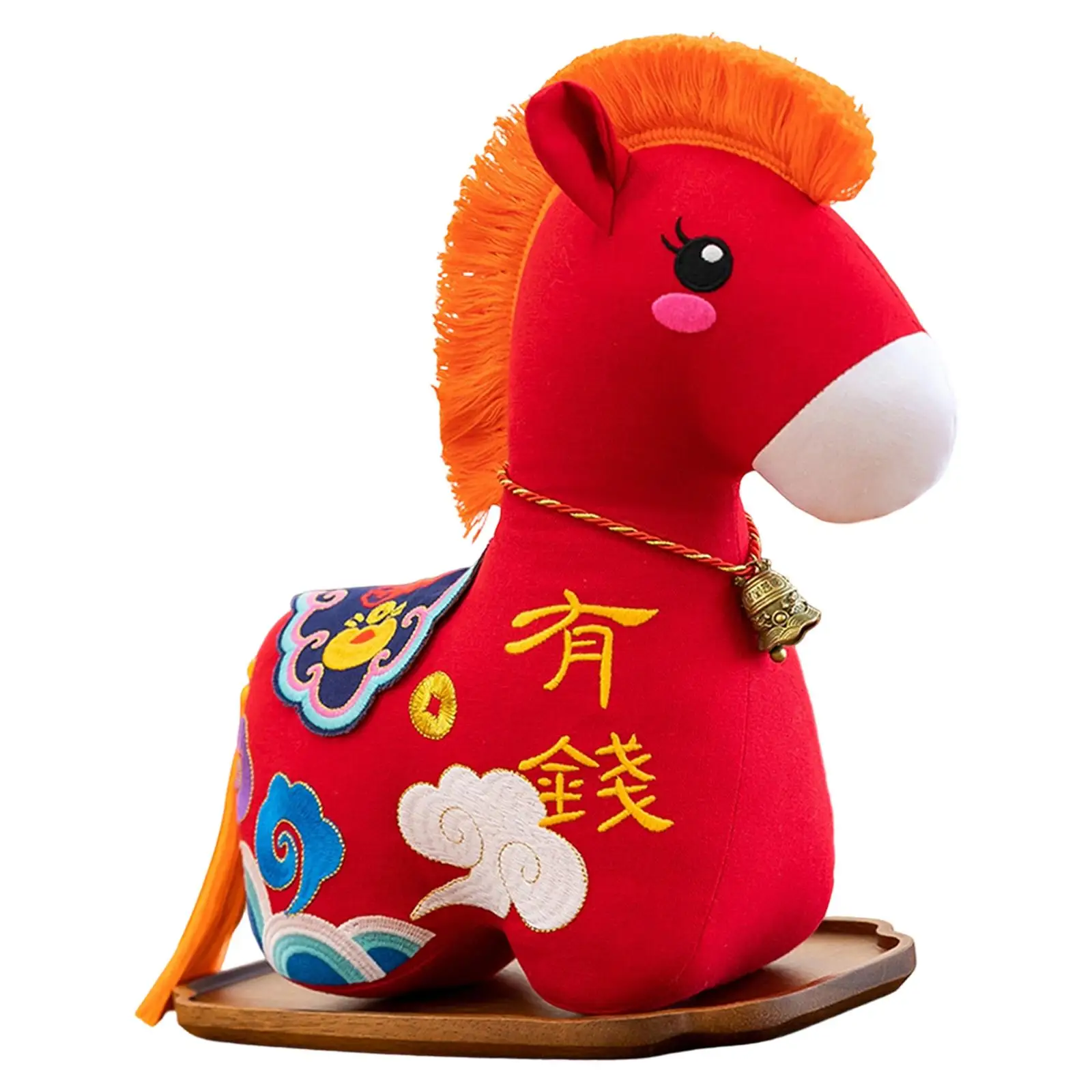 Plush Horse Toy Red Lucky Mascot Animal Plushie for 2026 Chinese New Year Spring Festival Decoration