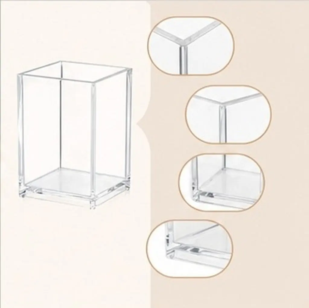 4Pcs Pen Storage Organizer Acrylic Desktop Holder Stationery Container Multi-Functional Office School Use Stationery Container