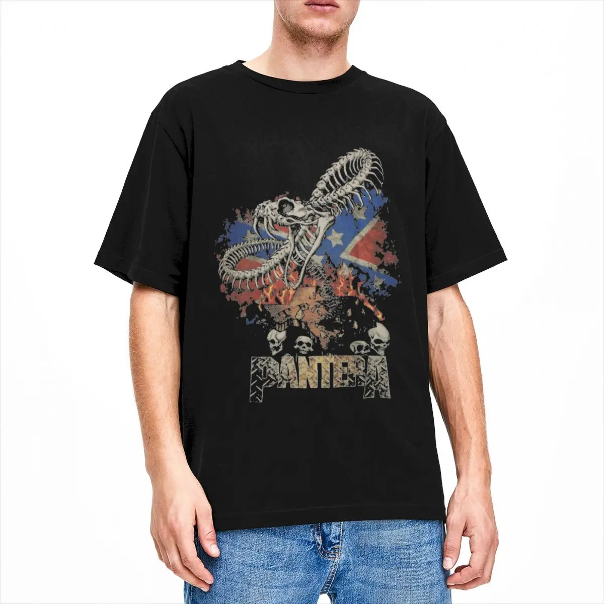 Streetwear T Shirt Pantera Heavy Metal Band Cotton T-Shirts Retro Leisure Tee Shirt for Man Summer Y2K Classic Short Sleeve Tees