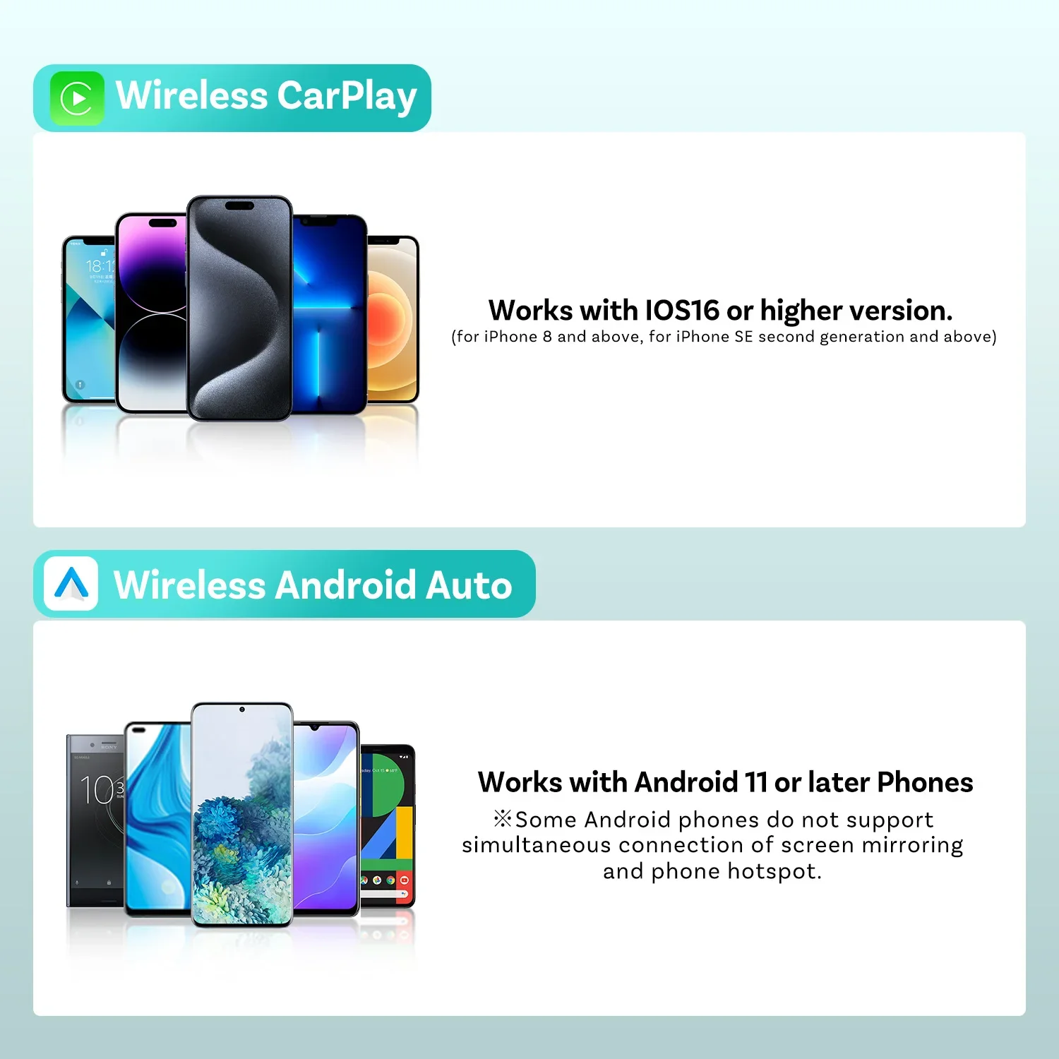 Ottocast Express 9 "Android Car Touch Screen Wireless CarPlay Android Auto لـ Netflix Youtuber Tik Tok ملحقات السيارة العامة