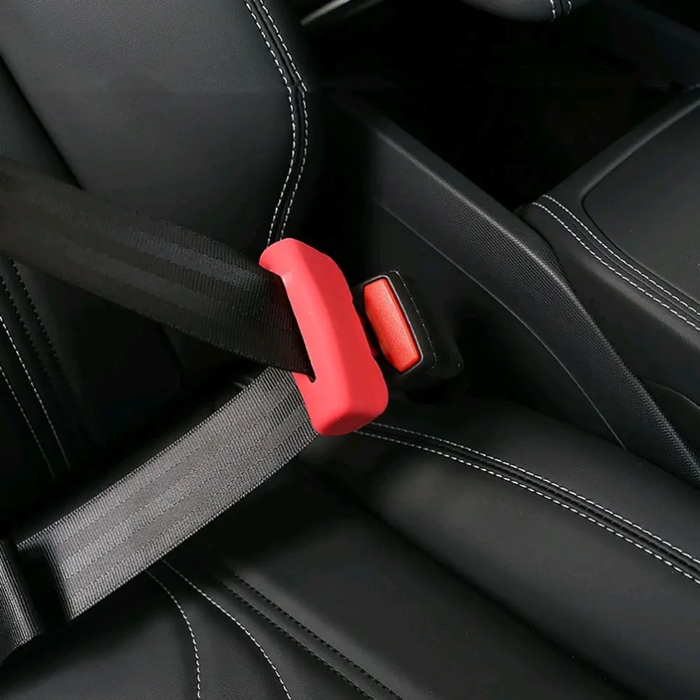 1x veiligheidsgordel beschermende siliconen hoes interieuraccessoires auto beschermhoes veiligheidsgordelclip voor Tesla Model 3/Y