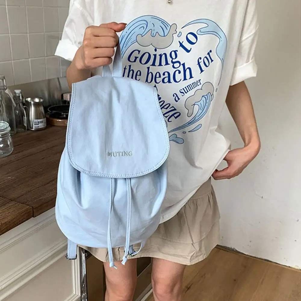 

Модные простые нейлоновые рюкзаки, однотонные нейлоновые сумки на плечо большой вместимости, легкая студенческая школьная сумка для колледжа, минимализм