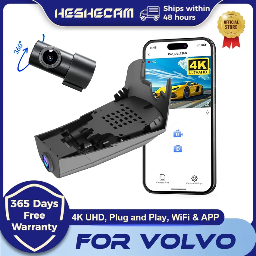 4K Plug and play Car DVR Video Recorder Dash Cam Camera For for Volvo & Polestar 2, XC60 XC90 XC40 C40 S90 V90 S60 V60 XC70 EC40