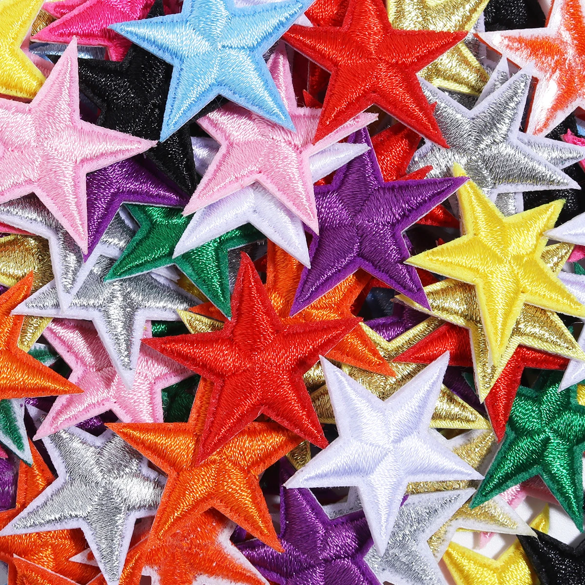 

10 шт., нашивки с пятиконечной звездой, вышитые нашивки унисекс, модные аксессуары, дизайнерские Parches Para Ropa, оптовая продажа