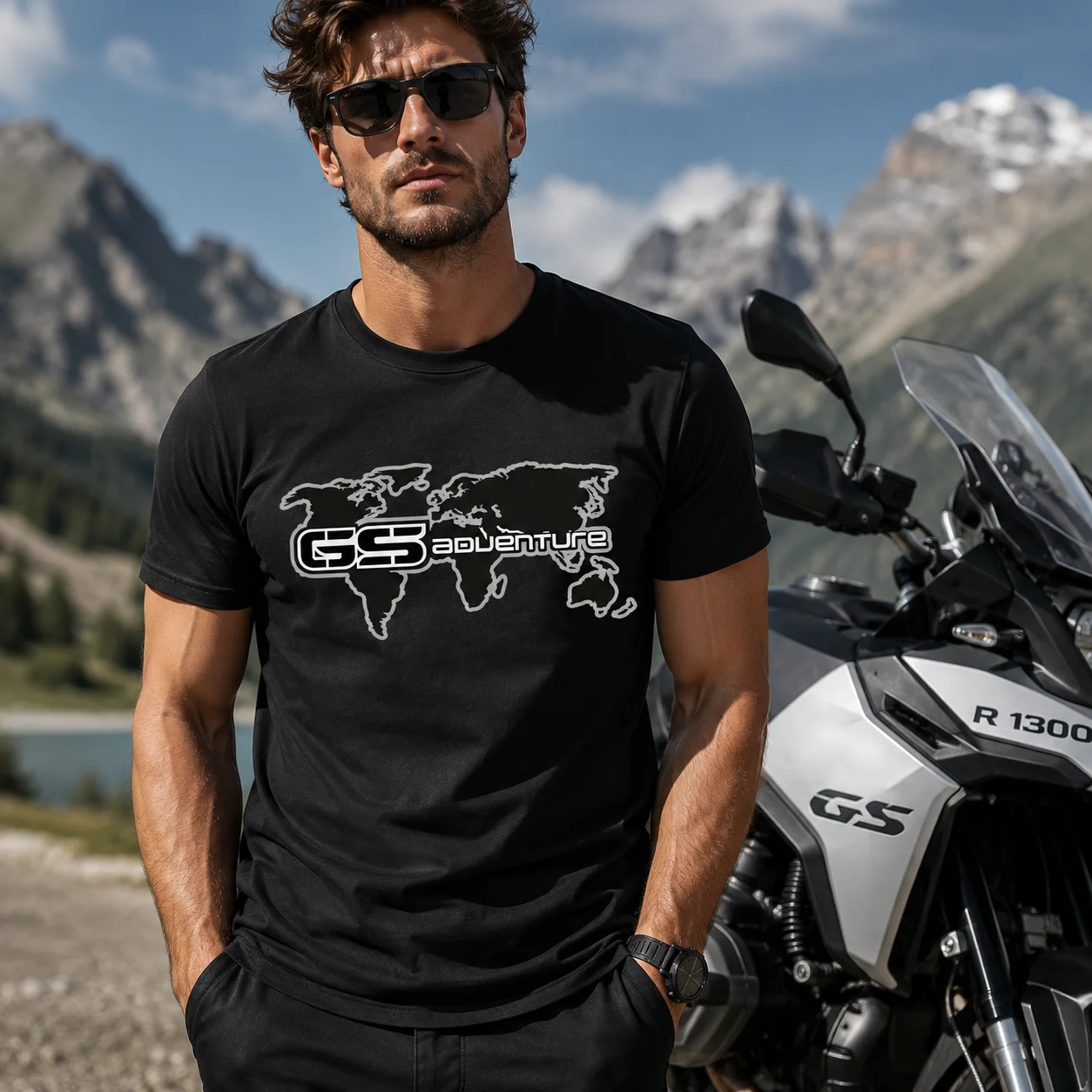 2026 Summer GS Light R1300GS Motorcycle Fan Shirt Cotton T Shirt Men's Short Sleeve O Neck Tee Casual Street Fashion Unisex
