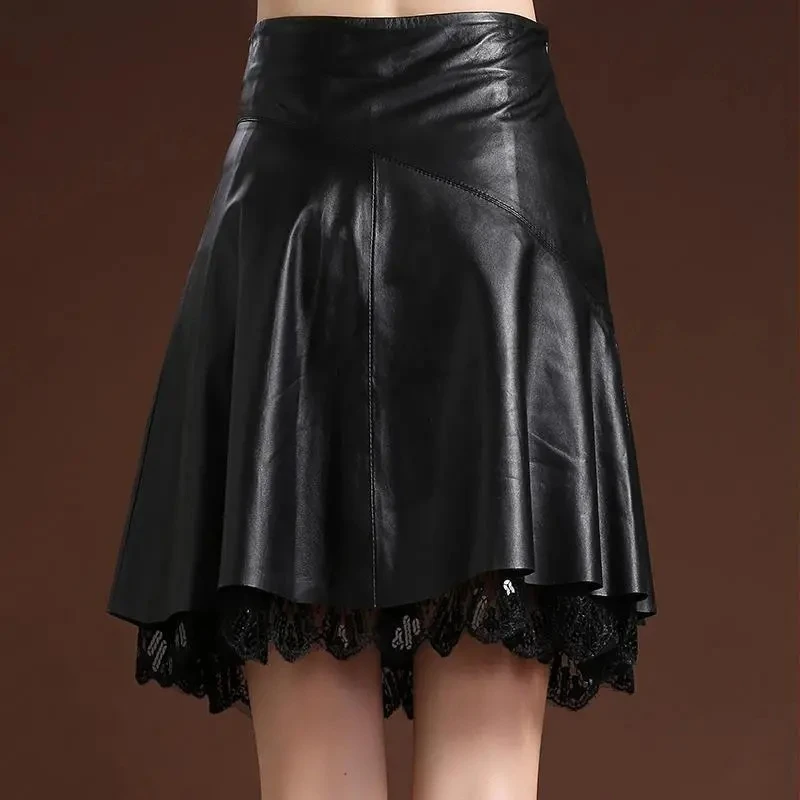 Women's PU Leather Skirt  New Ladies High-quality PU Leather Skirts A-line High Waisted Female Personality Super Hot Sexy
