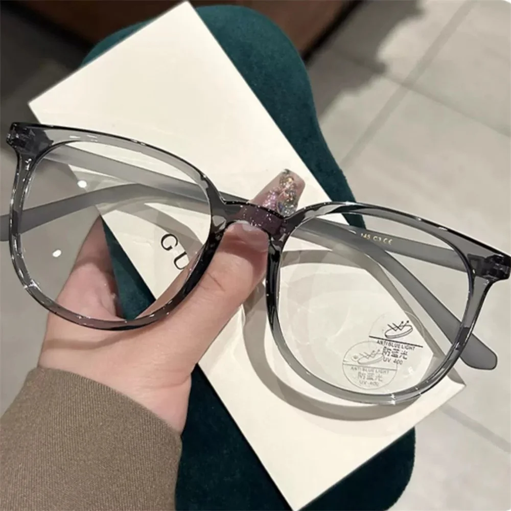 남녀공용 안티 블루 라이트 안경, 투명 컴퓨터 안경테, 레트로 근시 안경, 사각 안경, 패션 2024 신제품