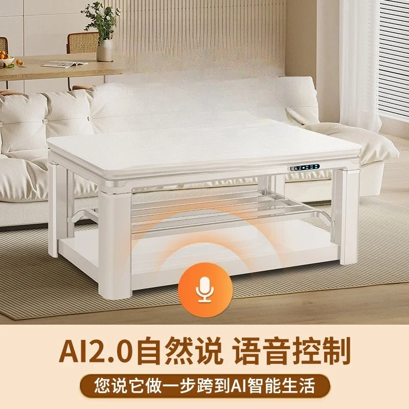 Heating table, household living room multi-functional fire table, coffee table electric heating table rectangular