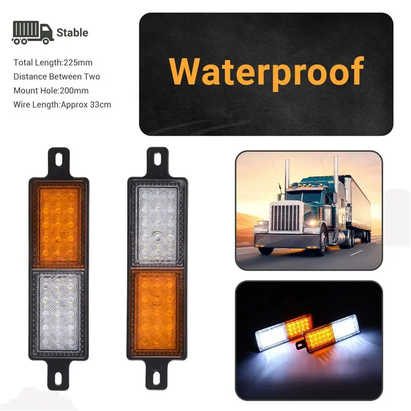 ABHX-2Pcs 12V 30 LED Car Truck Bull Bar Light Bullbar Front Bumper Light Front Indicator Park Lamp Signal Bulb Trailer