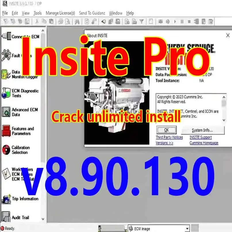 

Cummins Insite 8.9.130 PRO with Keygen Engine Diagnostic Software Fault Code Engine Diagnostic Test Adjustment Edit RemoveECM