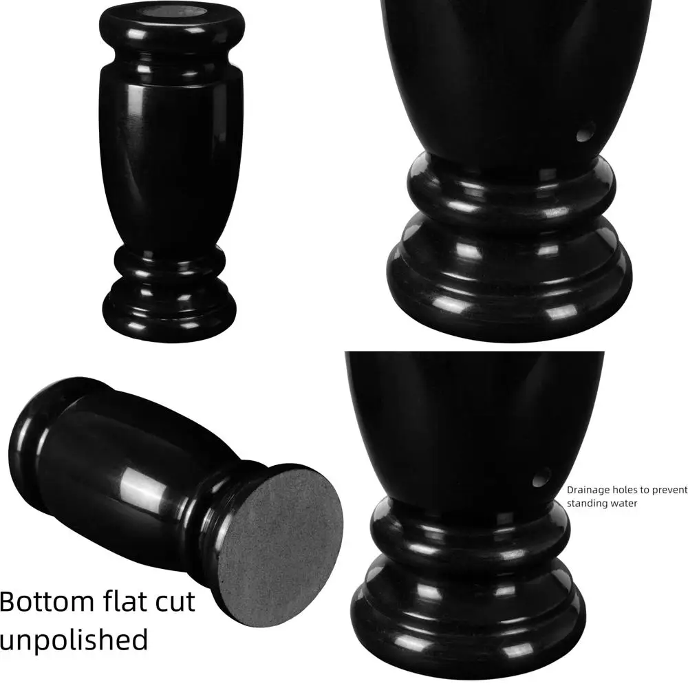 

Grave Marker Vase for Cemetery Headstones, Memorial Flower Holder for Gravestones, Durable Granite Flower Vase