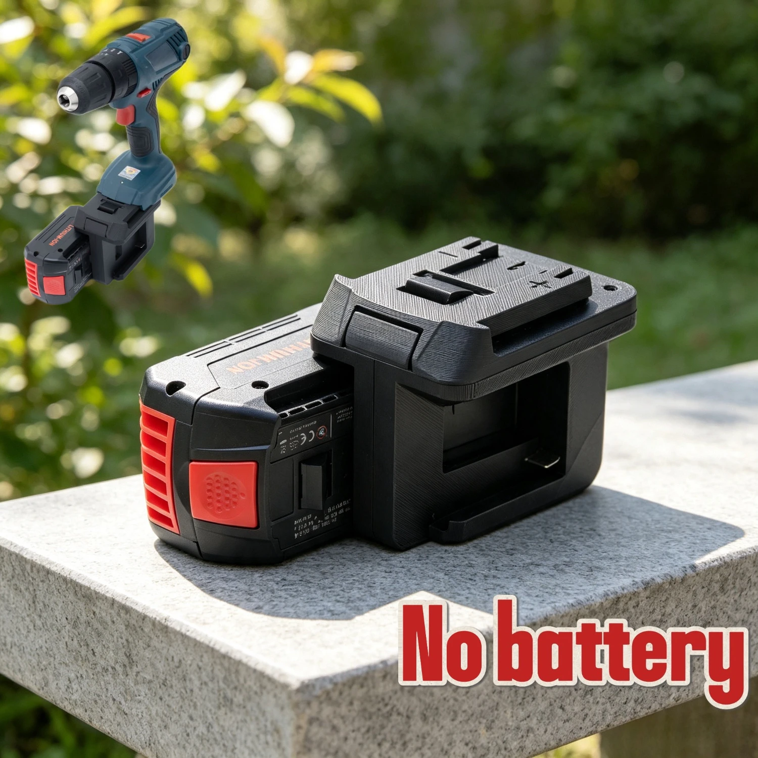 One To Two Dual Batteries in Parallel for BOSCH 18V Lithium Battery Adapter Power Tool Boost Battery Life Converter (No Battery)