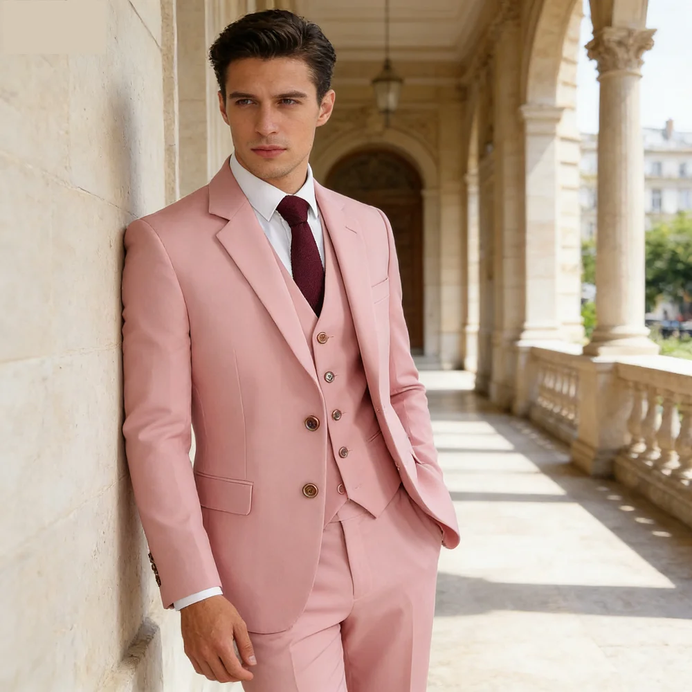 

Men's 3-Piece Terno Suit Army Green Tweed Formal Notch Lapel Regular Fit Wedding Groomsmen Banquet Work Smoking Outfit Set