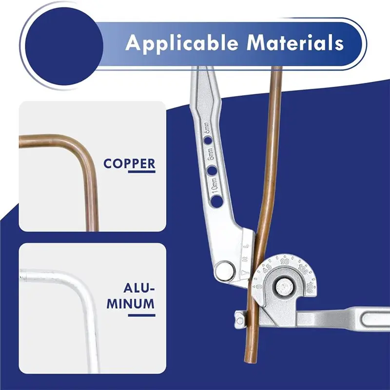 [NEWA08R】 Multifunctional Pipe Bending Tool Bender 6 8 10 Mm 0-180° AC Copper Aluminium Brass Bending Pliers Metric