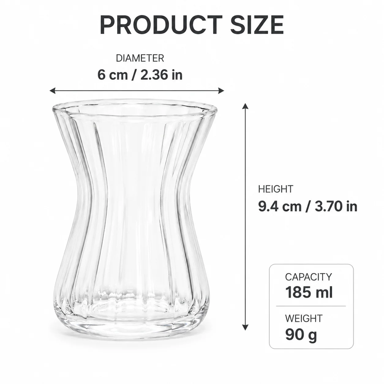 6PCS Mini Glass Bud Vases 185ml Ribbed Clear Flower Vases for Single Stems Small Table Centerpieces for Wedding Party Café Decor