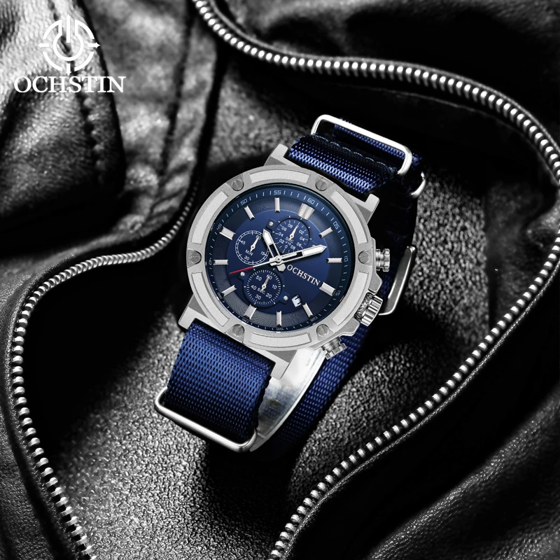 

OCHSTIN new creative nylon series wristwatch watch multifunction quartz movement watch 2024 personality trend men's quartz watch