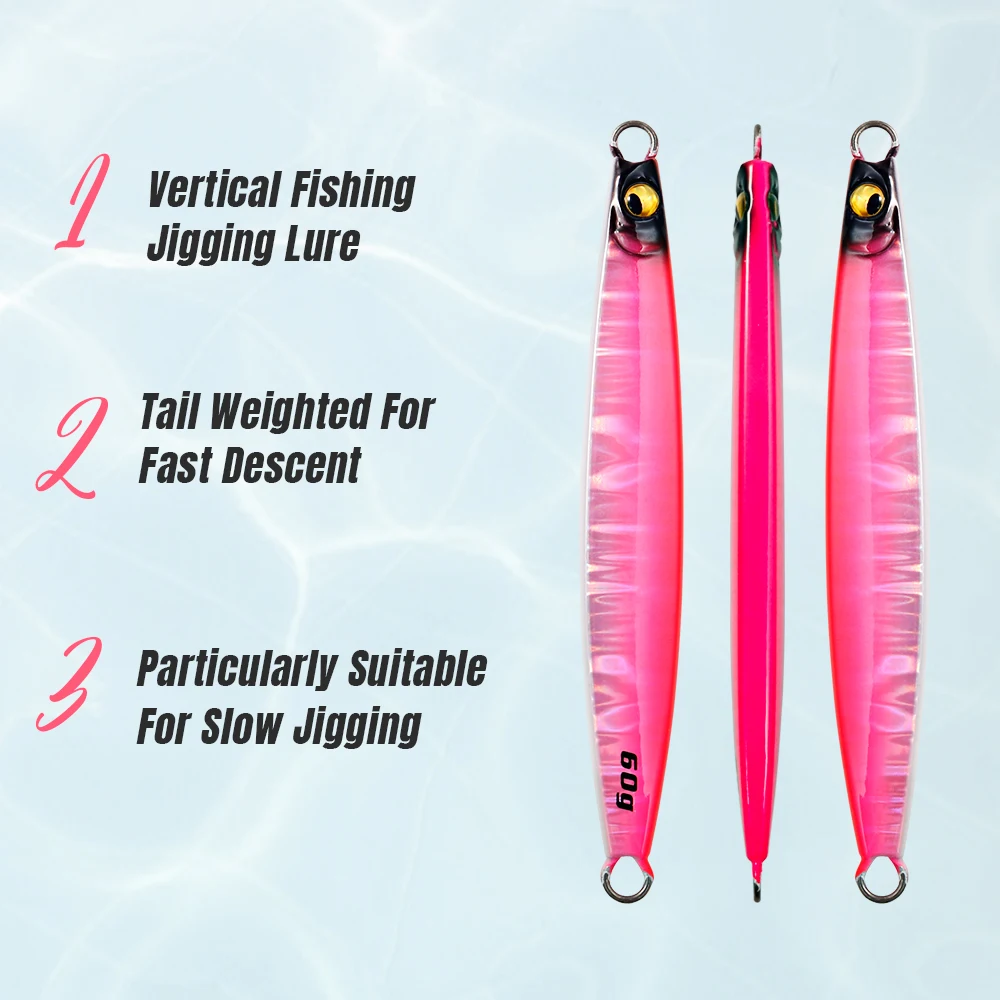 JIGGING PRO 60g 80g 100g Slash Beat Metal Jig Przynęta do jigowania w wodach słonych, pionowego jigowania, świecąca przynęta wędkarska, sprzęt wędkarski — zdjęcie 4