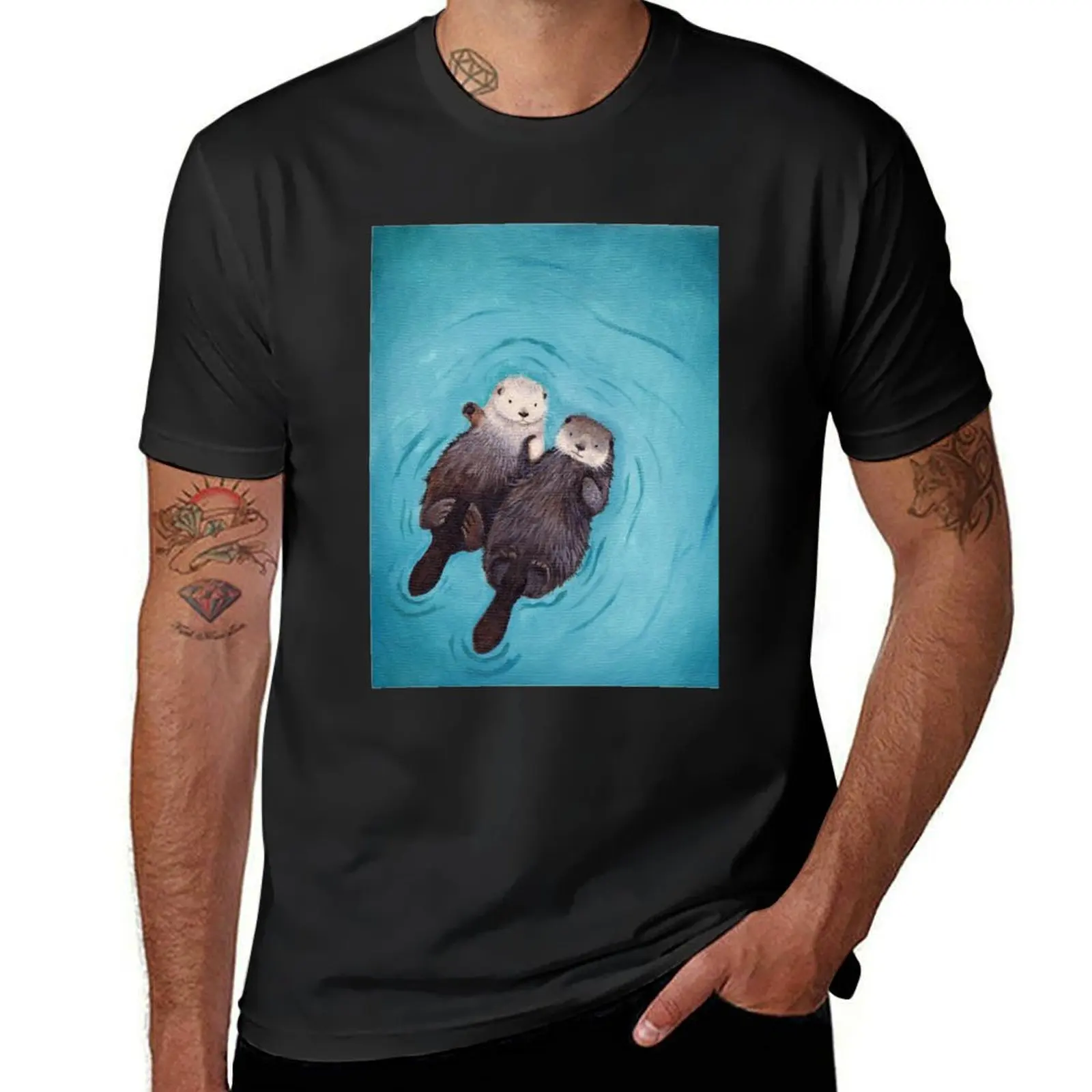 Otterly Romantic - The Official Otters Holding Hands T-Shirt customizeds sublime plain Blouse black t-shirts for men