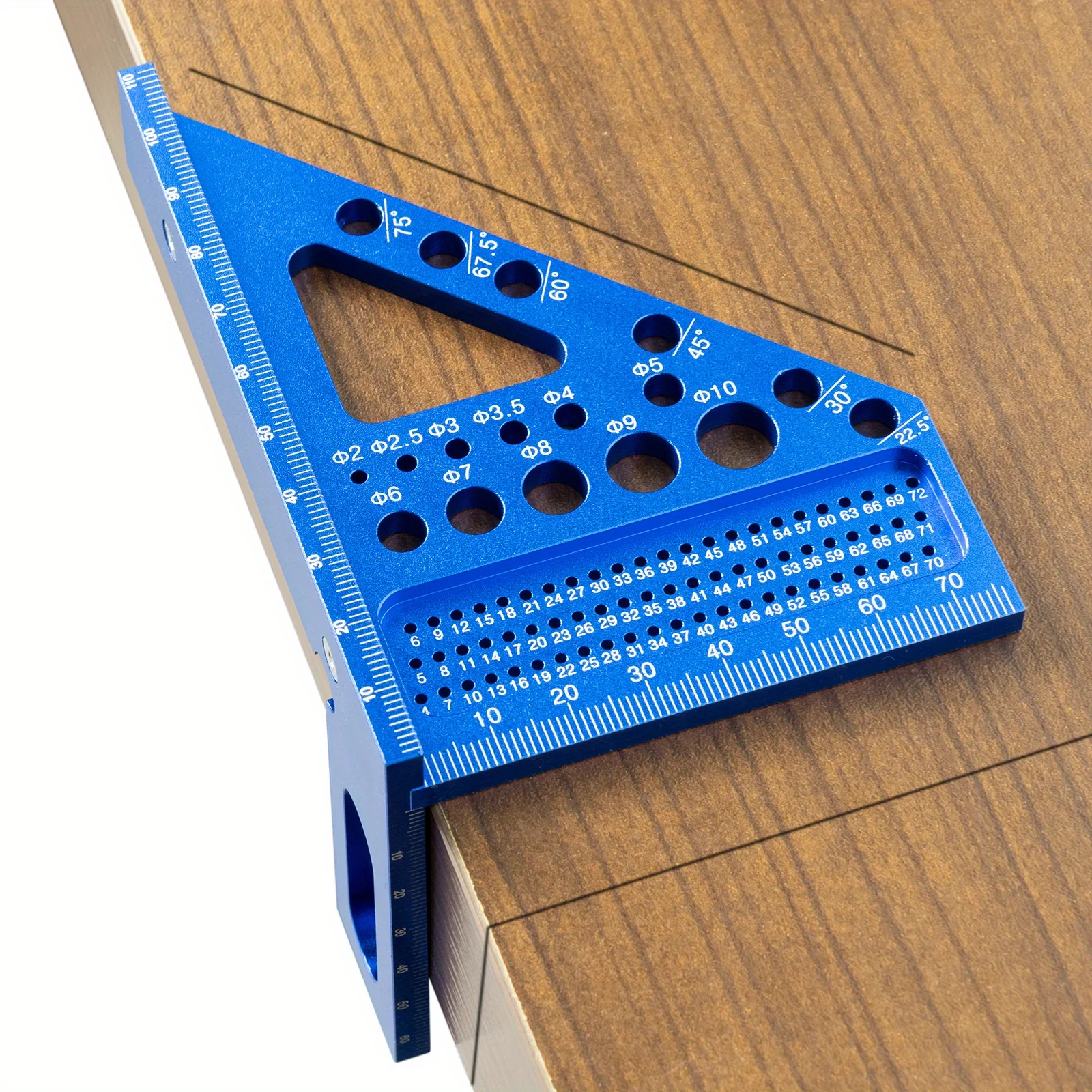 1pc Precision Aluminum Alloy Woodworking Square with Dowel Pins - Multi-Angle Scriber & Miter Ruler for Carpenters and Engineers view 4