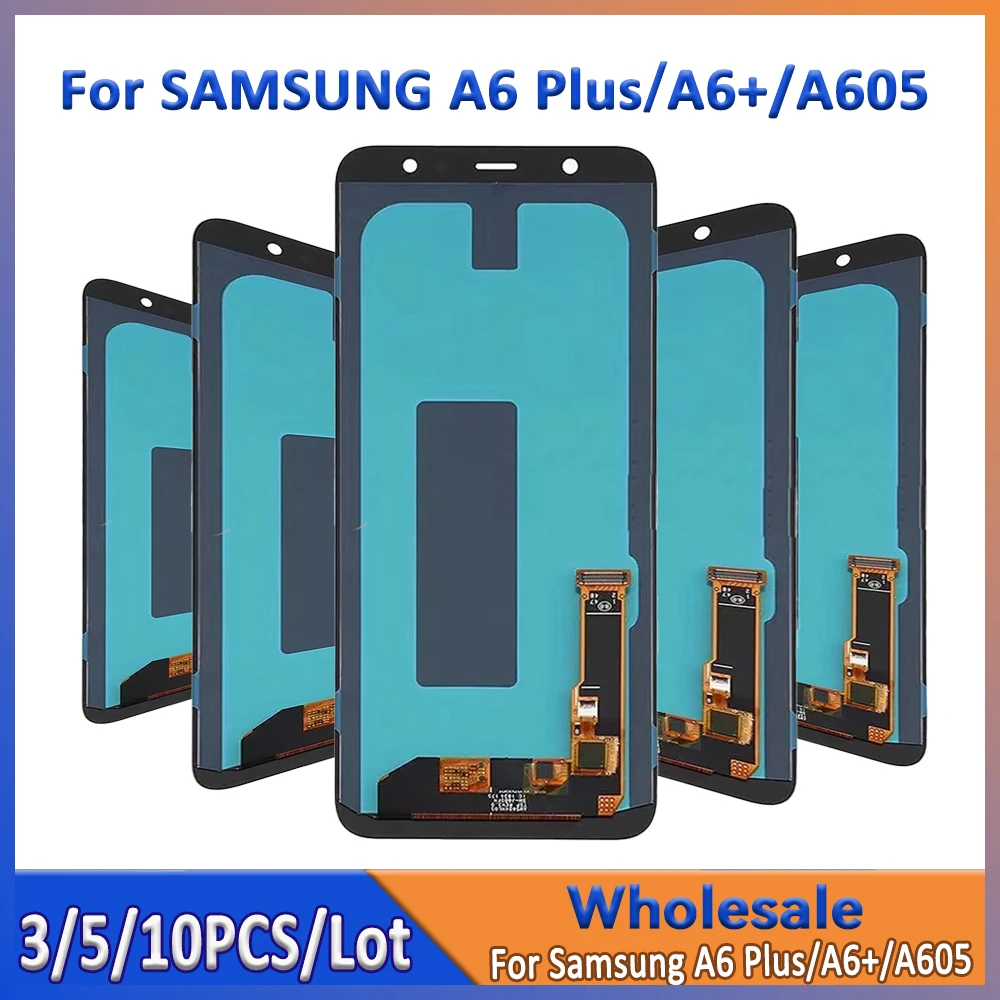 

Для Samsung A6 Plus/A6 + ЖК-экран, оптовая партия, 3/5/10 шт./лот с дисплеем для SAMSUNG A605