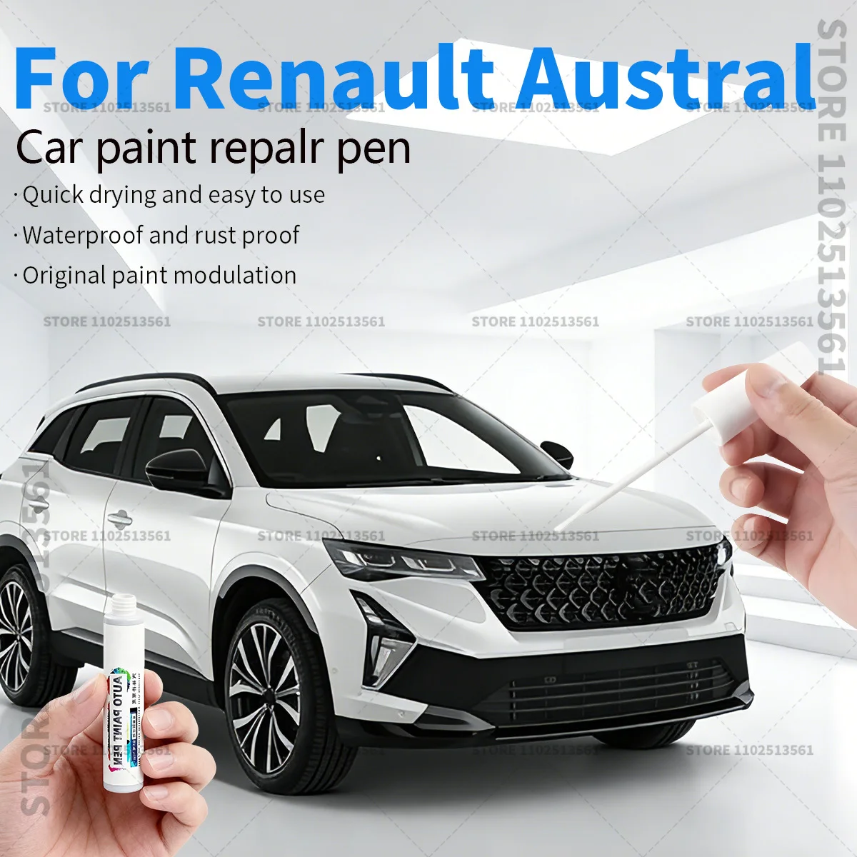 

Ручка-корректор для ремонта лакокрасочного покрытия Renault Austral 2022-2025 CMF-CD, средство для удаления царапин, аксессуары для авто, черный, белый, синий, красный, серый цвета