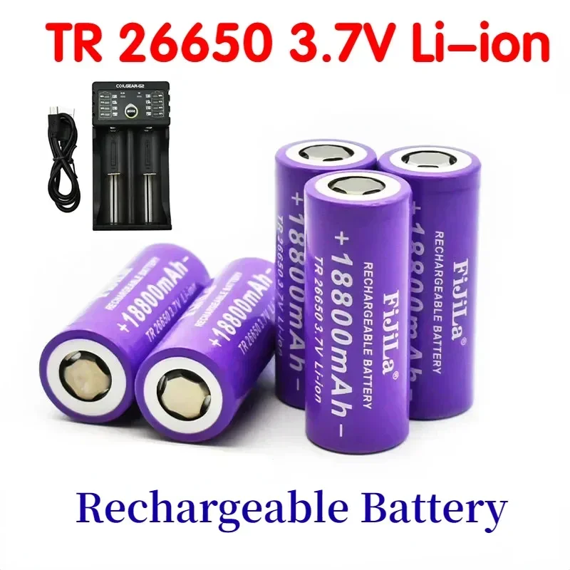 Hohe Qualität 26650 Batterie 18800mah 3,7 V 50A Lithium-Ionen Akku Für 26650 LED Taschenlampe Elektrische Spielzeug Ladegerät