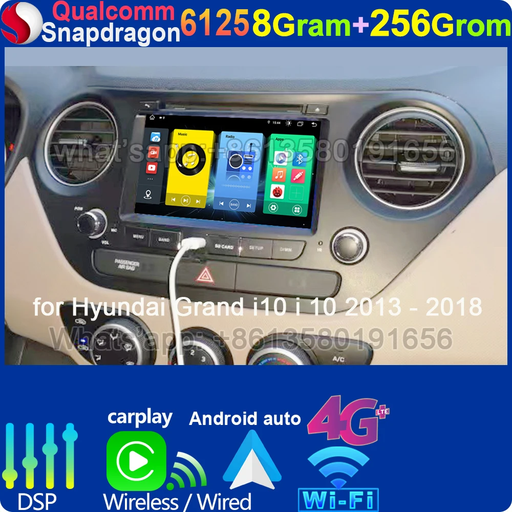 For Hyundai Grand i10 i 10 2013 2014 2015 2016 2017 2018 Head Unit button Car Radio Android Carplay Auto Multimidia Video Player