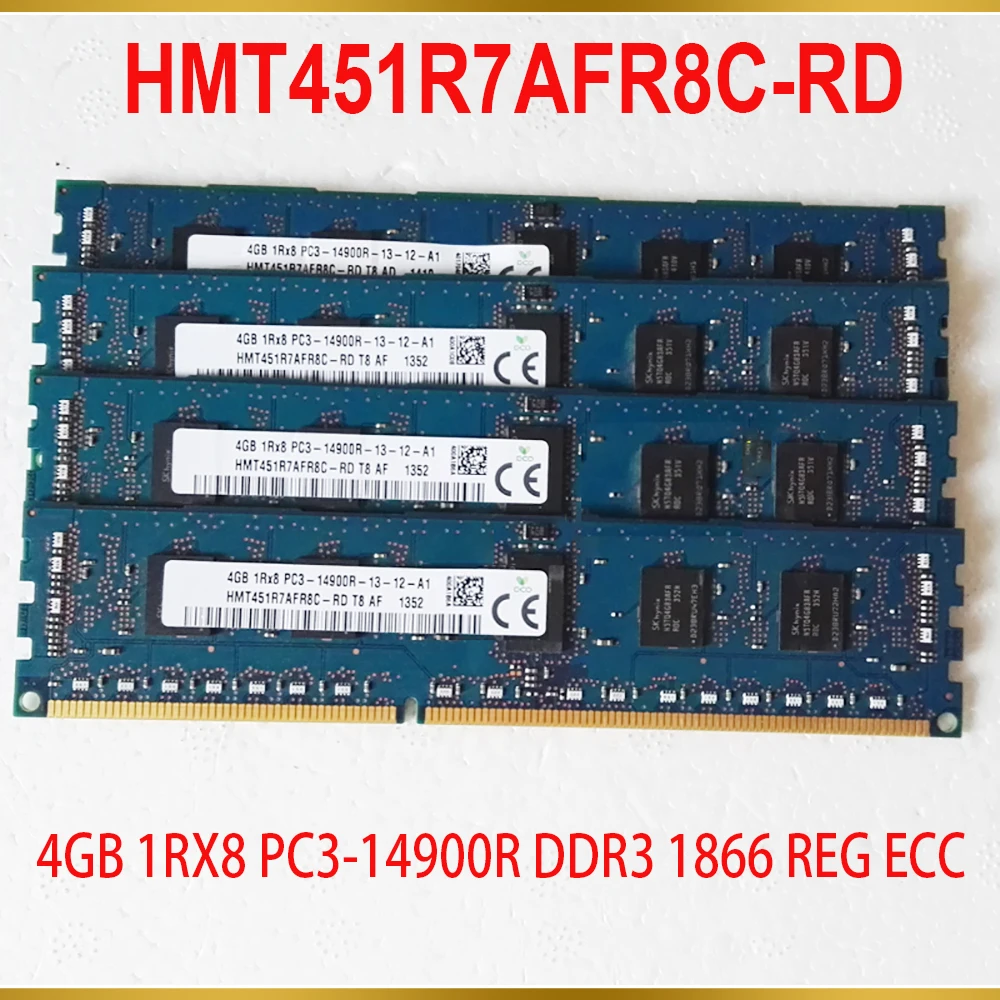 

1PCS Server Memory For SK Hynix RAM 4G 4GB 1RX8 PC3-14900R DDR3 1866 REG ECC HMT451R7AFR8C-RD