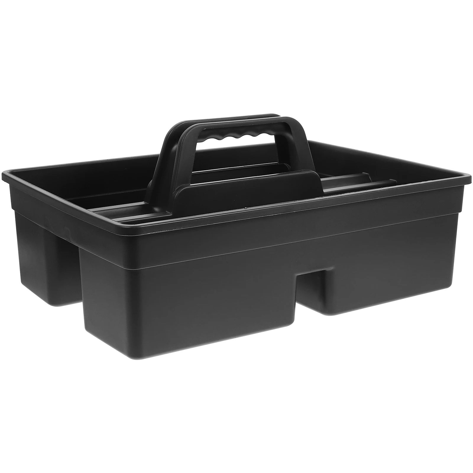 

Large Capacity Storage Tray Portable Dual Sides Tool Basket Car Item Cleaning Tool Plastic Storage Box with Handle (Dark Grey)